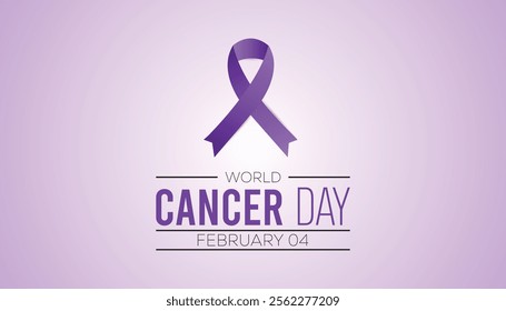 World Cancer Day creative concept design. Vector template for banner, greeting card, poster, prints, social media, flyer ,with background.