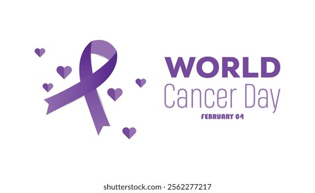 World Cancer Day creative concept design. Vector template for banner, greeting card, poster, prints, social media, flyer ,with background.