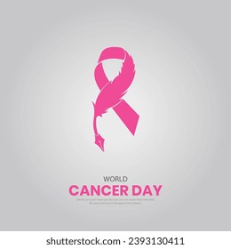 World Cancer Day. Cancer day creative design for social media post.