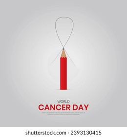 World Cancer Day. Cancer day creative design for social media post.