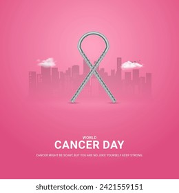 World Cancer Day. Cancer day creative design for social media post.