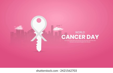 World Cancer Day. Cancer day creative design for social media post.
