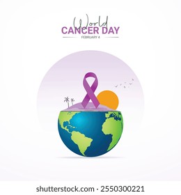 Dia Mundial do Câncer. Dia do câncer design criativo para post de mídia social
