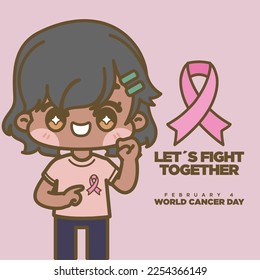 WORLD CANCER DAY CUTE KAWAII