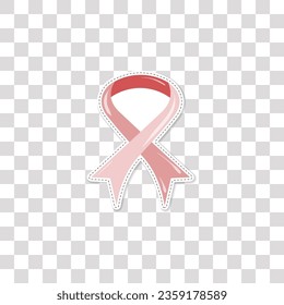 World cancer day design elements with png background, sticker for health, ribbon illustration