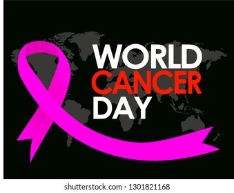 World Cancer Day Design Template Vector. Suitable for Card, Poster and Banner World Cancer Day with nice and creative design illustration beautiful abstract love purple ribbon world healthy concept