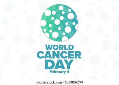 World Cancer Day. February 4. Holiday concept. Template for background, banner, card, poster with text inscription. Vector EPS10 illustration