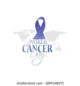 World cancer day. February 4,  Awareness Ribbon