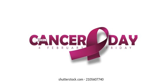 World Cancer Day. February 4, Awareness Ribbon