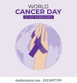 Día Mundial del Cáncer, 4 de febrero, diseño de ilustraciones vectoriales