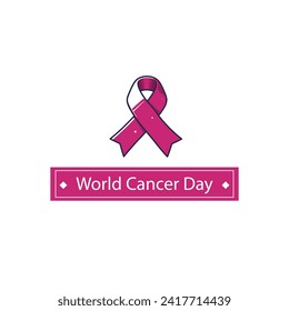 World Cancer day February 4, awareness of cancer and to encourage its prevention, detection, and treatment. Vector illustration