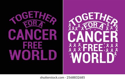 World Cancer Day (February 4) design for t-shirt, bags, mugs, stickers, banner, poster, icon, logo etc. Fully Editable Print Ready Template - Vector.