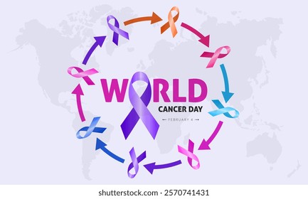 World Cancer Day, February 4. Healthcare and medical concept Vector illustration