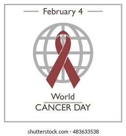 World Cancer Day. February 4. Vector illustration for your design, card, banner, poster and calendar