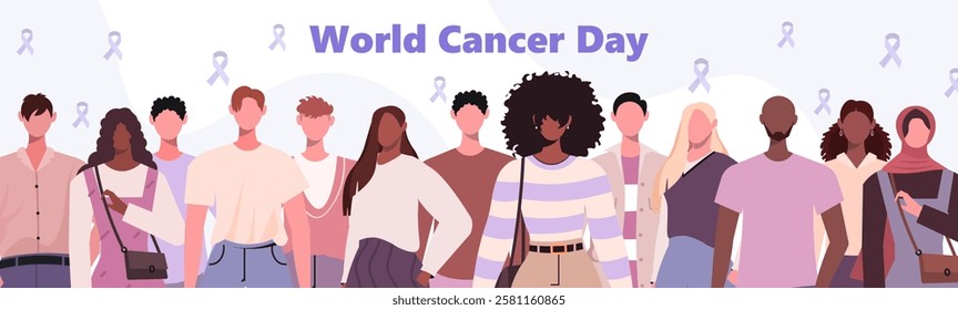 World Cancer Day February 4th. Raising awareness of cancer as one of the most dreaded diseases. Vector illustration. Not AI generated