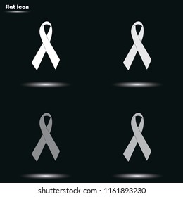 World cancer day flat grayscale vector icon.