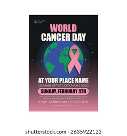 World cancer day flyer poster template design