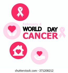 World Cancer Day. General cancer awareness symbol with space for text isolated on white background