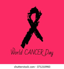 World Cancer Day. General cancer awareness symbol with space for text isolated on white background