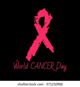 World Cancer Day. General cancer awareness symbol with space for text isolated on white background