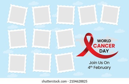 world cancer day group photo frame. social media group photo frame