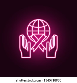 World Cancer Day icon. Elements of Cancer day in neon style icons. Simple icon for websites, web design, mobile app, info graphics