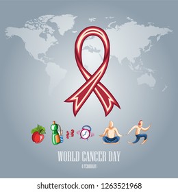 world cancer day illustration elements vector color line art