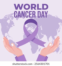 world cancer day illustration in flat design style concept