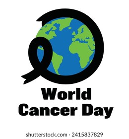 World Cancer Day Imagery for Strength and Awareness, Poster banner icon or logo with vector illustration.