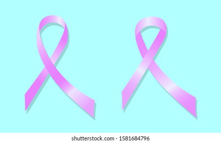 World Cancer Day isolated ribbon. Symbol of disease fight and people awareness. Sign of the social movement for a healthy lifestyle and medical care. Vector illustration for banner or poster.