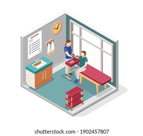 World cancer day isometric concept with disease treatment symbols vector illustration