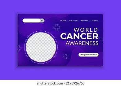 World cancer day landing page and web banner template design