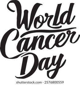 world cancer day lettering poster banner on white background