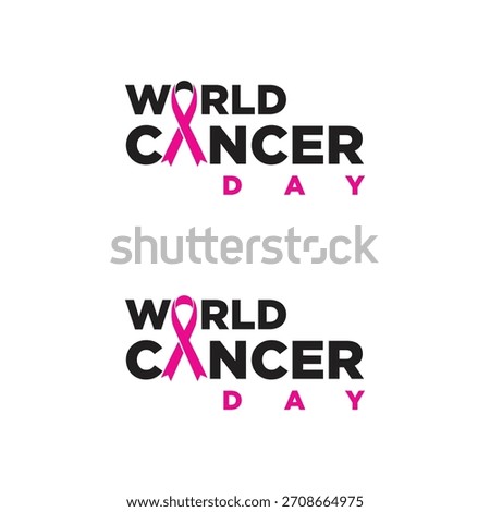 World Cancer Day Logo Vector. World Cancer Day Campaign. Cancer Awareness Ribbon Logo