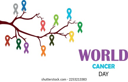 World Cancer day is observed every year on February 4, to raise awareness of cancer and to encourage its prevention, detection, and treatment. Vector illustration