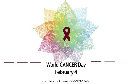 World Cancer day is observed every year on February 4, to raise awareness of cancer and to encourage its prevention, detection, and treatment. Vector illustration
