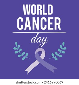 World Cancer day is observed every year on February 4, to raise awareness of cancer and to encourage its prevention, detection, and treatment. Vector illustration