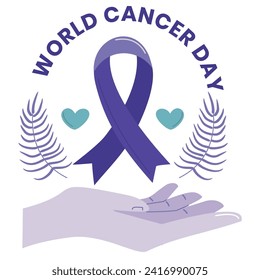 World Cancer day is observed every year on February 4, to raise awareness of cancer and to encourage its prevention, detection, and treatment. Vector illustration