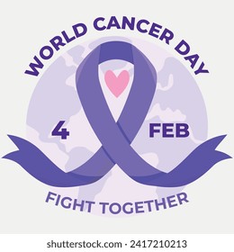 World Cancer day is observed every year on February 4, to raise awareness of cancer and to encourage its prevention, detection, and treatment. Vector illustration