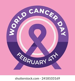 World Cancer day is observed every year on February 4, to raise awareness of cancer and to encourage its prevention, detection, and treatment. Vector illustration