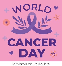 World Cancer day is observed every year on February 4, to raise awareness of cancer and to encourage its prevention, detection, and treatment. Vector illustration