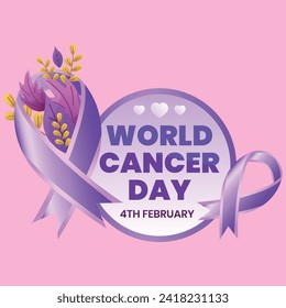 World Cancer day is observed every year on February 4, to raise awareness of cancer and to encourage its prevention, detection, and treatment. Vector illustration