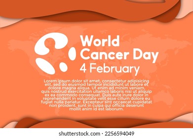 World Cancer Day on 4 February with 2023 theme logo official . Vector template for Poster, greeting card, banner and background Copy Space Area with text. Vector Illustration