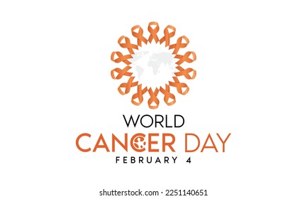 world cancer day, orange ribbon for world cancer, world cancer day campaign