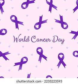 world cancer day pattern with ribbon