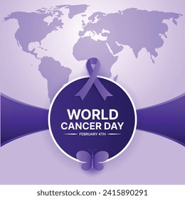 world cancer day poster, cancer awareness banner vector
