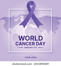 world cancer day poster, cancer awareness banner vector
