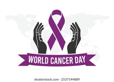 World Cancer Day poster design vector illustration, World cancer day background, World Cancer Day social medial template design