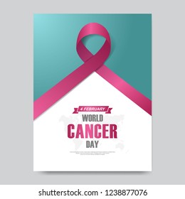 World cancer day poster. February 4. Vector illustration