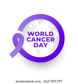 World Cancer Day Ribbon Frame Concept Poster Design